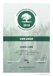 Urkunde Hardi Lenk 2018