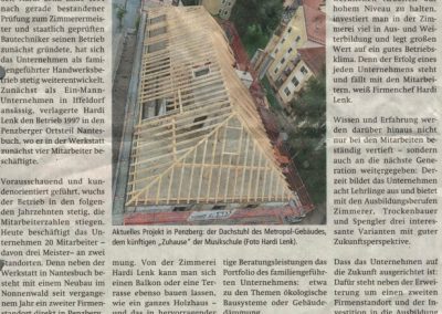 Pressebericht 30 Jahre_MuenchnerMerkur - Zimmerei Lenk
